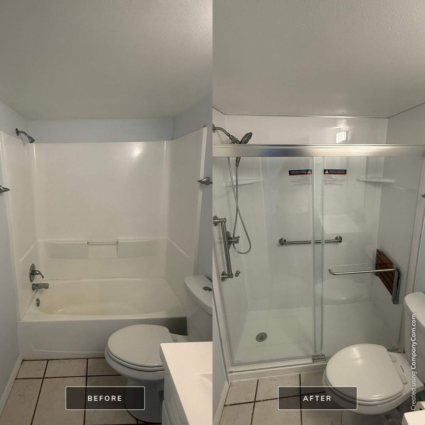 Tub to shower conversion in Palm Harbor Florida